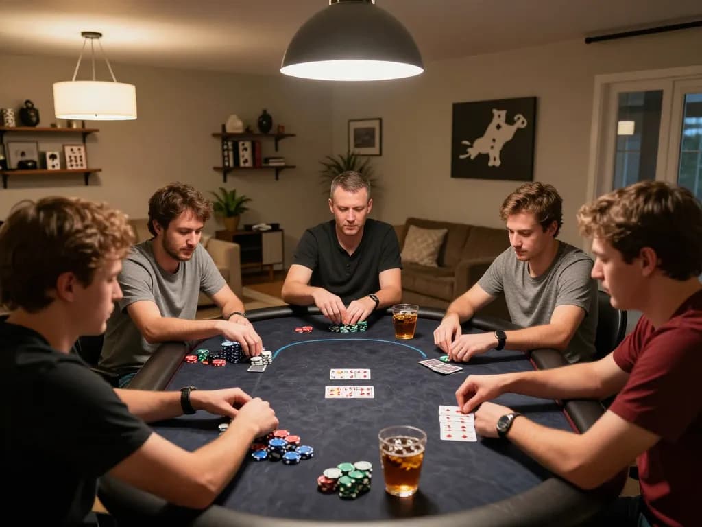 Engaging poker game night showcasing strategic use of the KI Detektor Bachelorarbeit analysis.