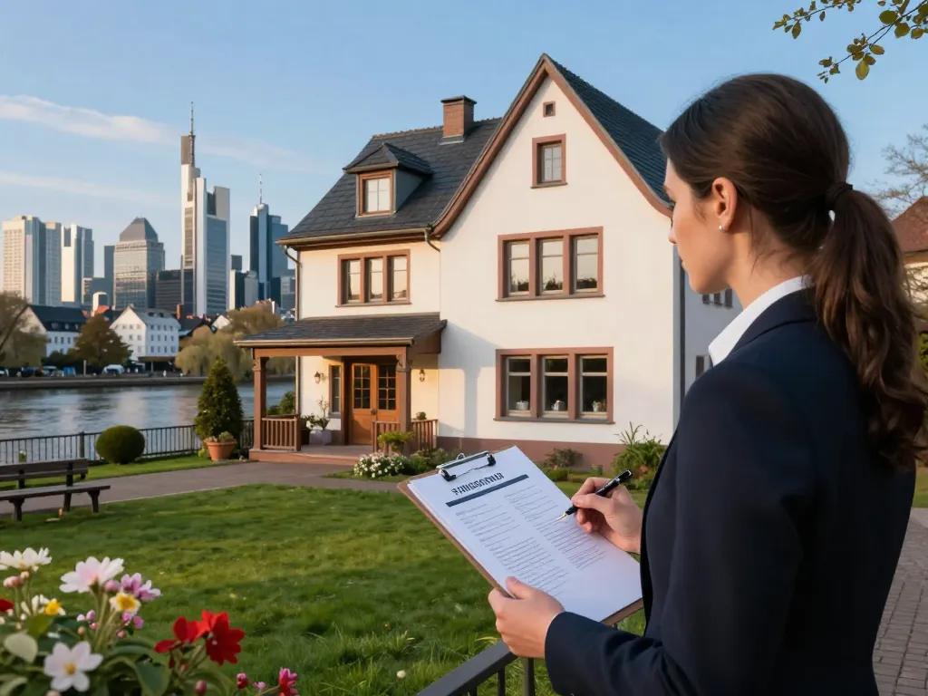Immobilienmakler Frankfurt Eschersheim präsentiert eine charmante Immobilie vor der malerischen Kulisse von Eschersheim mit einem professionellen Touch.