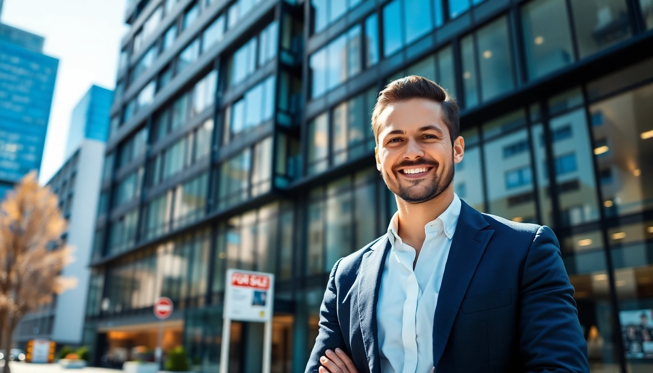 Immobilienmakler Frankfurt Ginnheim präsentiert ein modernes Stadtgebäude und strahlt Professionalität aus.