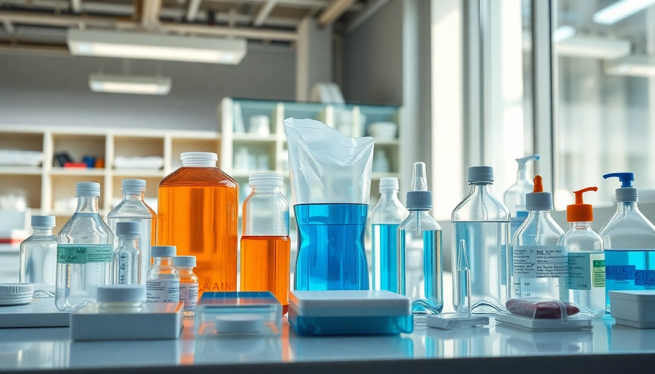 Labormaterial bestellen in einem modernen Labor mit ordentlichen Materialien hervorheben.