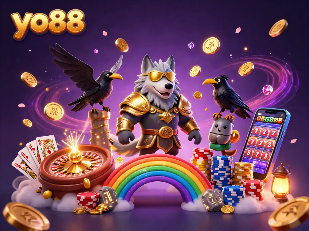 Spin the 3D yo88 casino adventure with Odin's wolf, gold coins, and rich game elements.