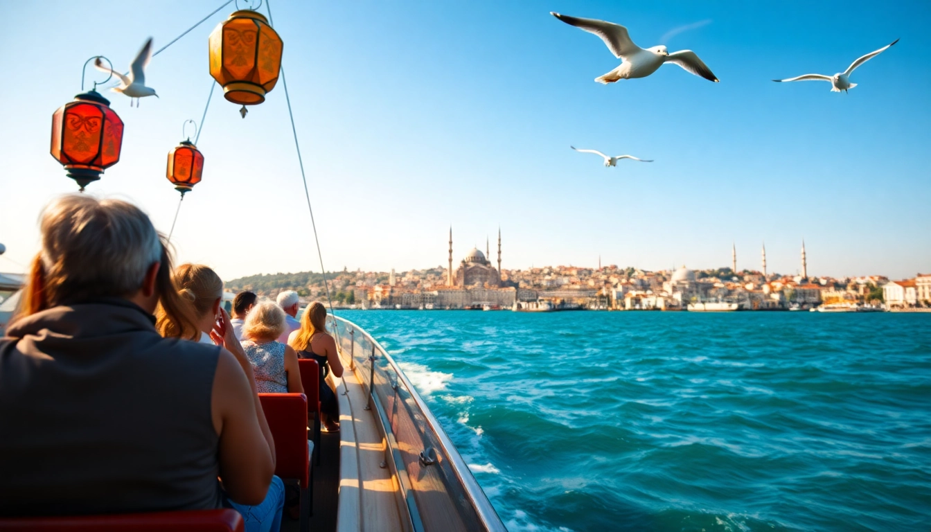 Erleben Sie unvergessliche Istanbul Bosphorus cruises mit Blick auf die majestätische Skyline.