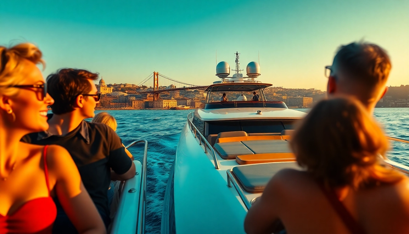 Genießen Sie eine unvergessliche Aussicht während der Istanbul Bosphorus cruises auf einem eleganten Yacht.