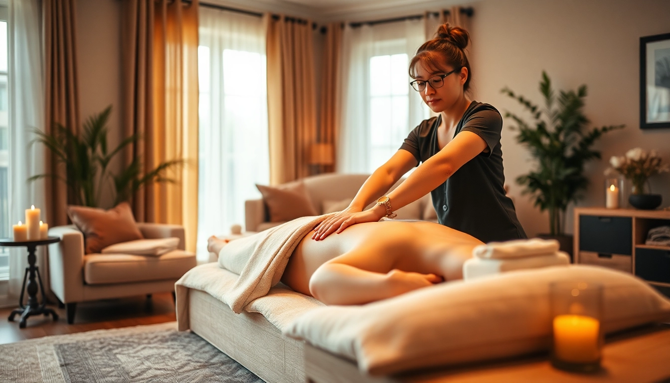 편안한 가정 마사지 서비스를 제공하는 젊은 치료사와 함께하는 평택출장마사지